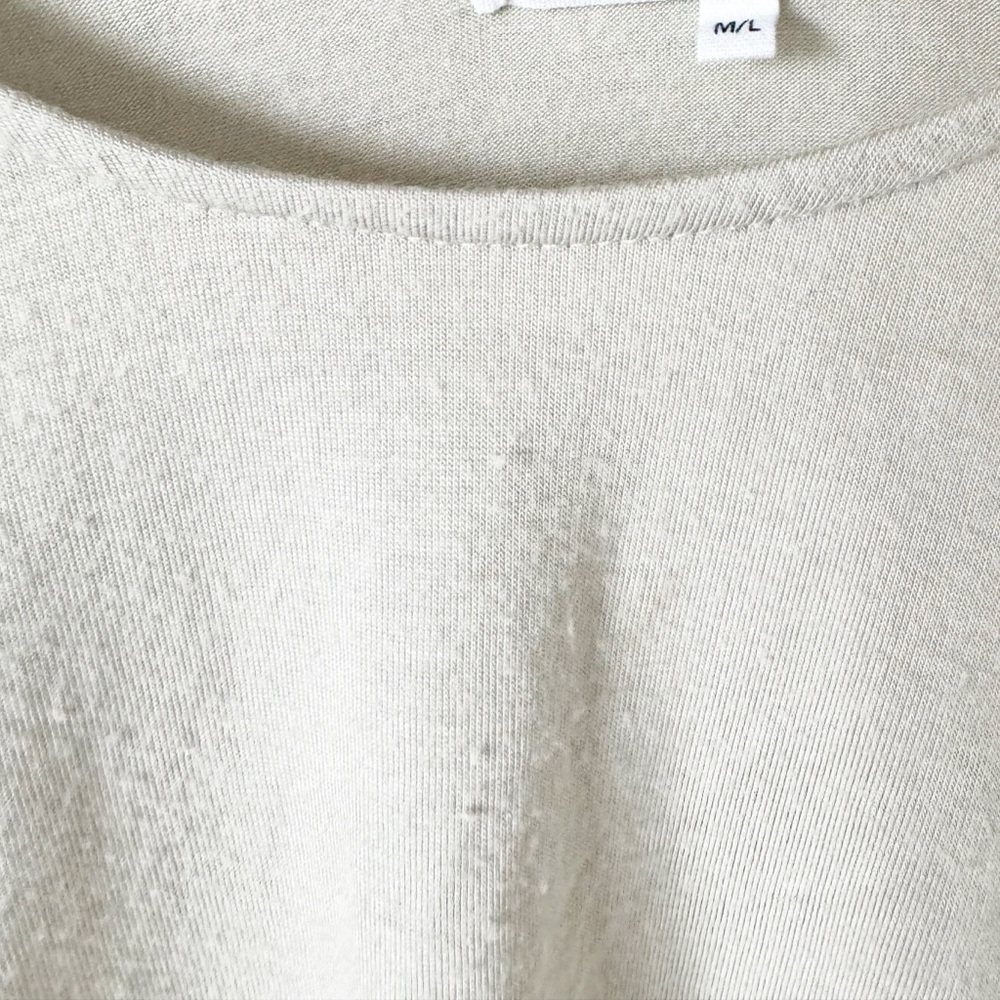 Joah Brown Ecru Long Sleeve Crop Tee M/L - Picture 4 of 9